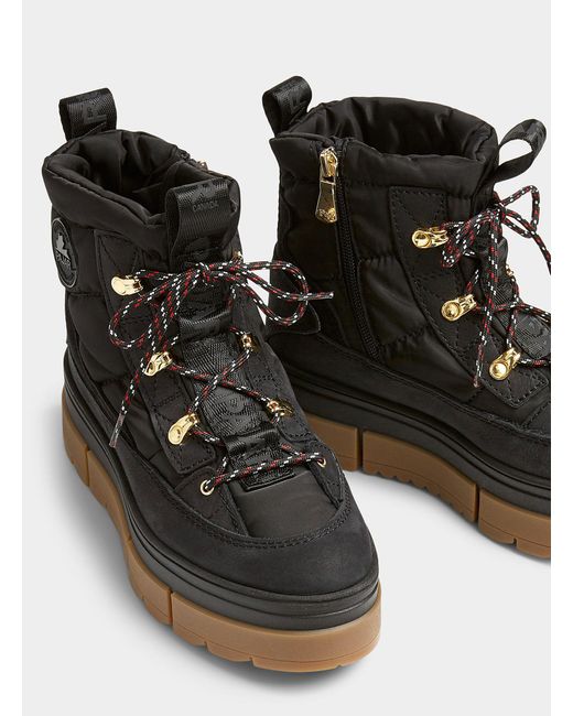 Pajar Black Helicon Cleated Ankle Winter Boots Women