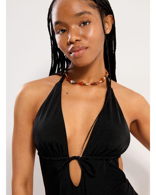 Simon's Black Backless Halter One