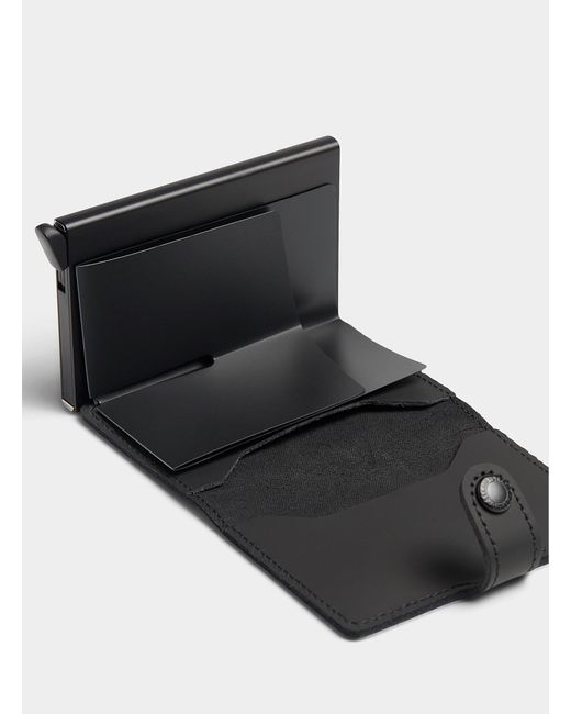 Secrid Black Matte Leather Mini Wallet for men