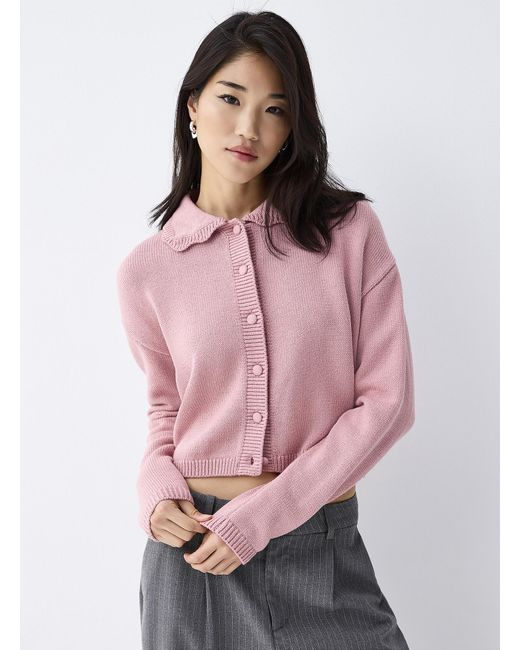 Twik Pink Peter Pan Collar Button