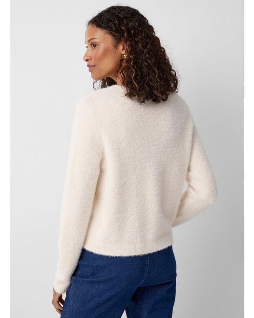 Contemporaine Golden Buttons Chenille Cardigan in Blue Lyst