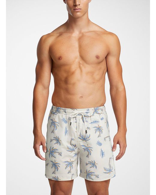 Katin Blue Palm Tree And Pineapple Swim Trunk for men