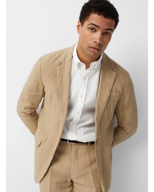 Polo Ralph Lauren White Sand Pure Linen Jacket Regular Fit for men
