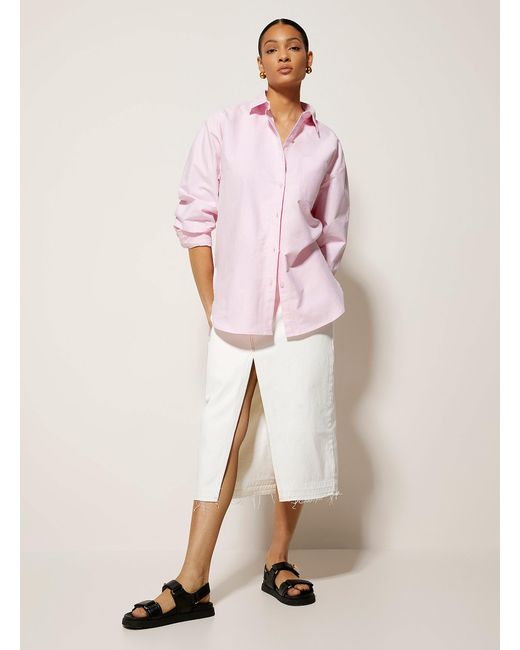 KUWALLA Pink Oversized Oxford Shirt