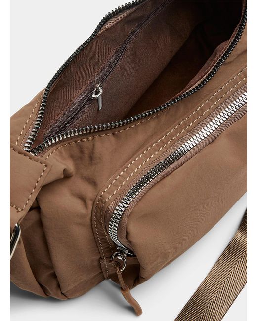Le 31 Brown Tactical Canvas Belt Bag for men