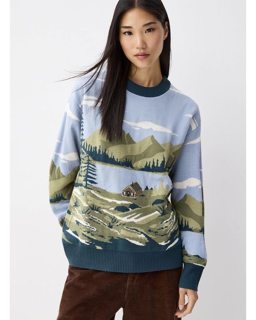 Twik Gray Landscape Jacquard Sweater
