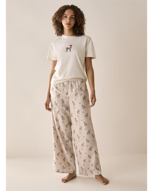 Miiyu Natural Cute Print Soft Flannel Lounge Pant