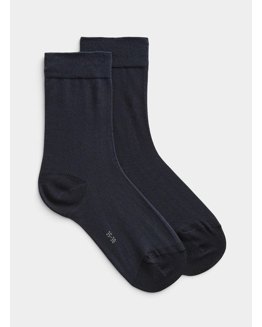Falke Blue Cotton Touch Solid Socks