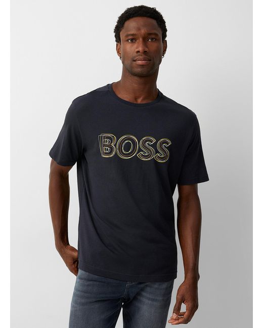BOSS by HUGO BOSS Cotton Repeat Traced Logo T in Dark Blue (Blue) for ...