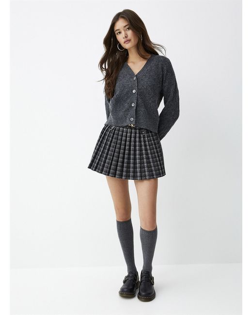 Twik Black Plush Pointelle Knit Cardigan