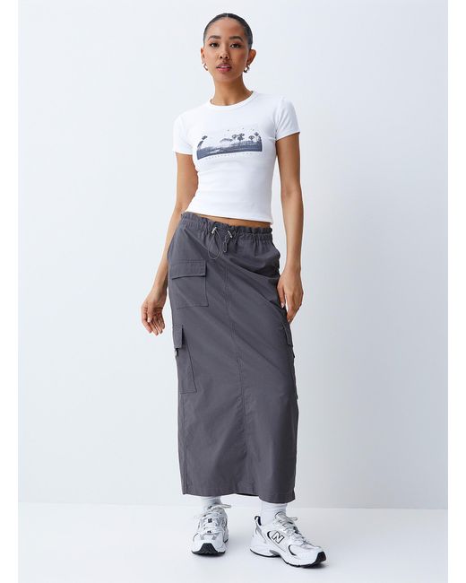 ONLY White Cargo Ripstop Fabric Skirt