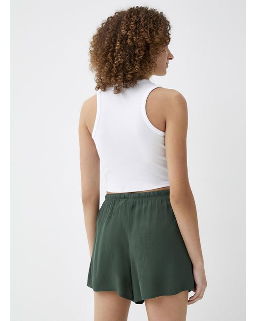 Twik Green Crinkled Drawstring Short