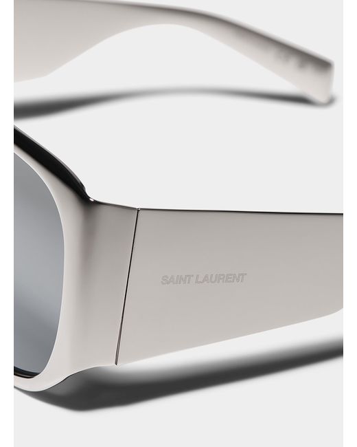 Saint Laurent Gray Metallic Frame Sunglasses for men