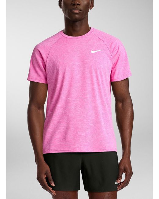 Nike Pink Heathered Rashguard T for men