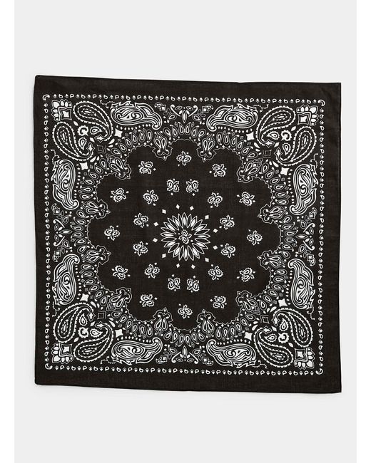 Le 31 Black Paisley Bandana for men