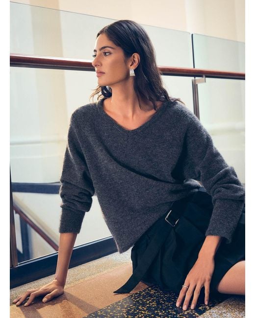 Edito par Simons Gray Alpaca And Merino Wool Sweater