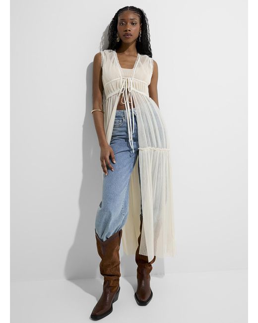 Icône Blue Bohemian Tulle Maxi Vest