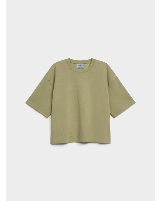 Djab Green Cropped Solid T for men