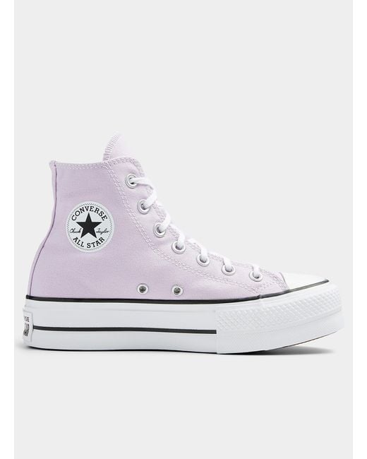 masker Beleefd vrijheid Converse Chuck Taylor All Star High Top Amethyst Platform Sneakers Women in  Purple | Lyst