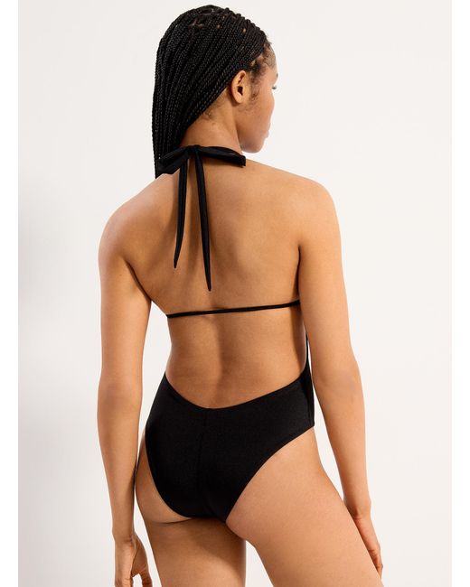 Simon's Black Backless Halter One