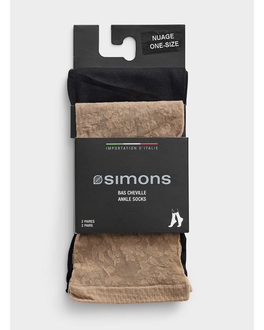 Simon's Black Fine Branch Ankle Socks 2