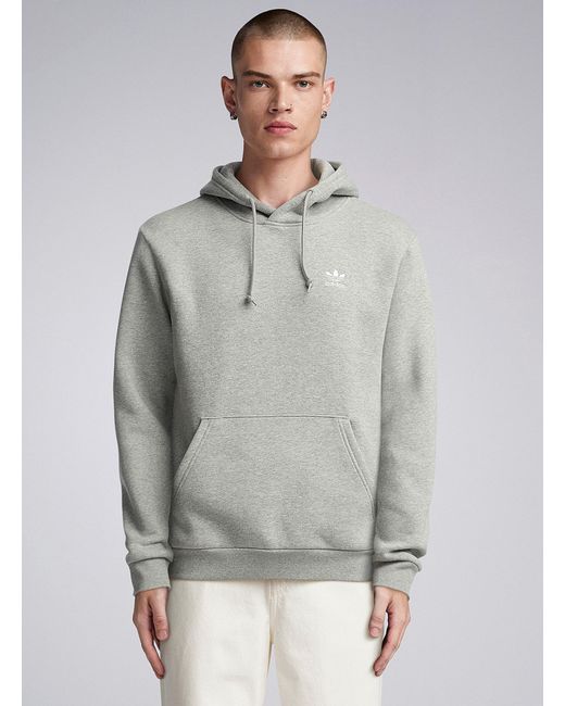 Adidas Gray Trefoil Logo Hoodie for men