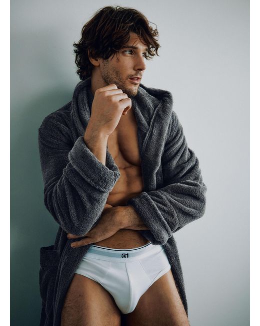 Le 31 Gray Essential Organic Cotton Briefs 3 for men