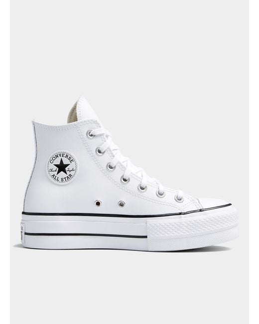 Converse Chuck Taylor All Star High Top White Leather Platform Sneaker  Women | Lyst Canada