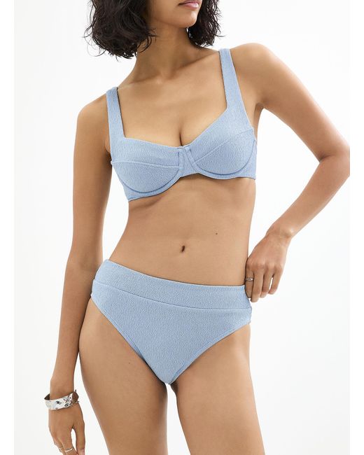 Simon's Blue Wavy Texture Cheeky Bottom