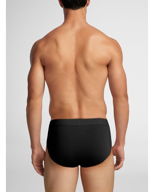 Le 31 Black Retransformed Polyester Microfibre Brief for men