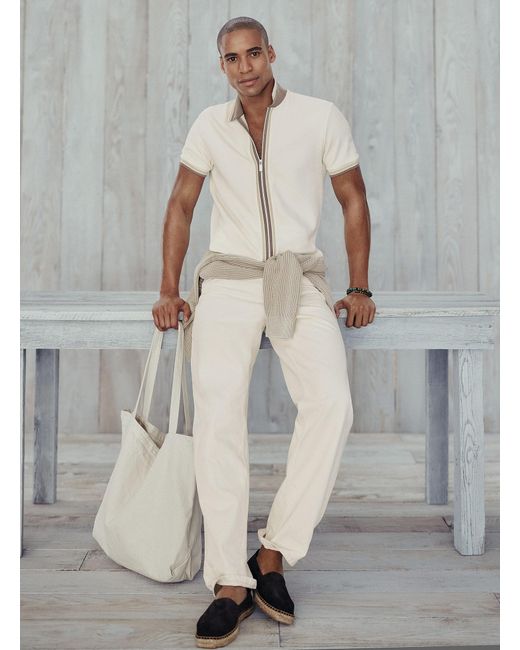Le 31 Gray Zipped Polo for men