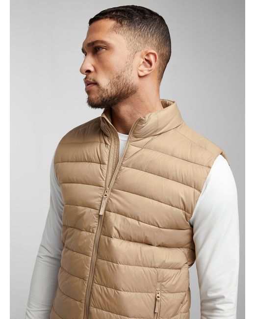 I.FIV5 Gray Recycled Nylon Packable Sleeveless Puffer Vest for men