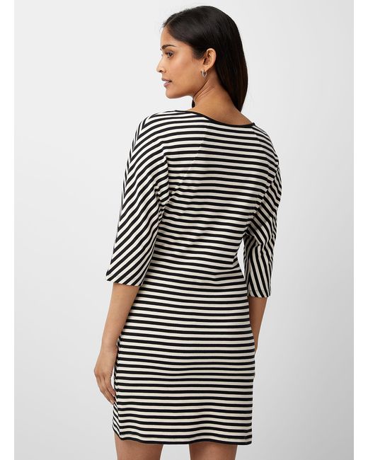 Cotton Binary Stripe Jersey Dress 