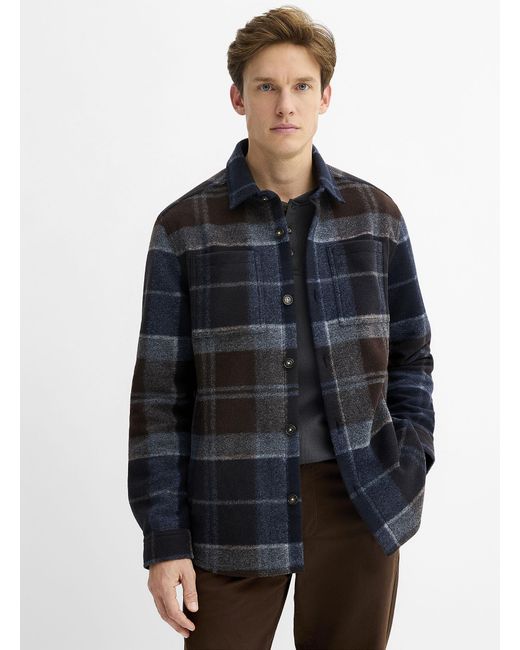 Barbour Blue Chapter Check Felt Overshirt for men