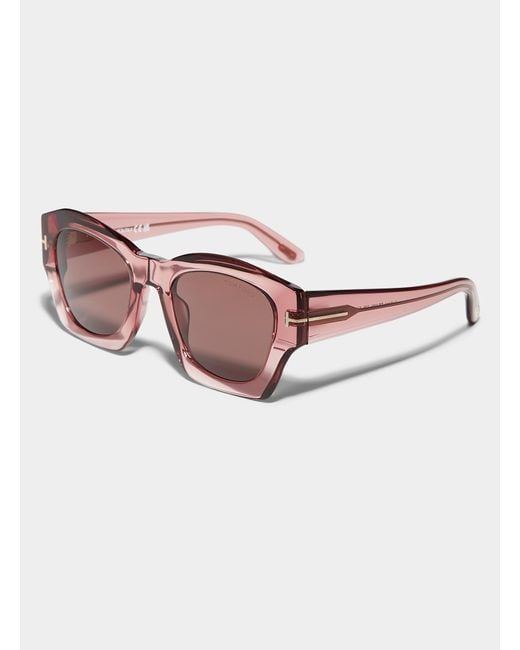 Tom Ford Pink Guilliana Angular Sunglasses