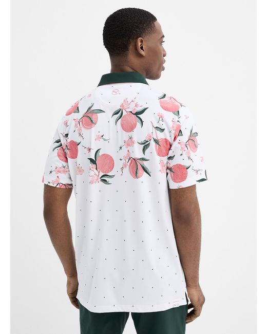 PUMA Gray Mattr Dot And Peach Golf Polo for men