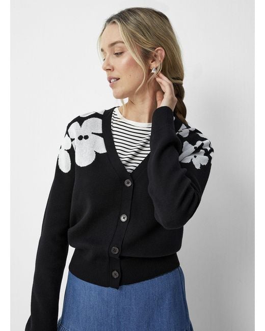 Contemporaine Black Floral Jacquard V