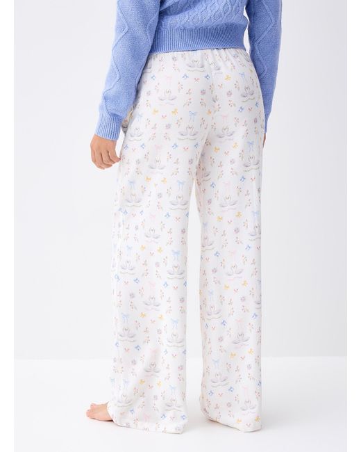 Miiyu Gray Cute Print Soft Flannel Lounge Pant