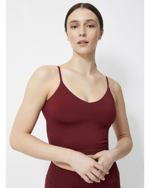 I.FIV5 V-neck Support Tank Low-impact Support (women, Red, Large)