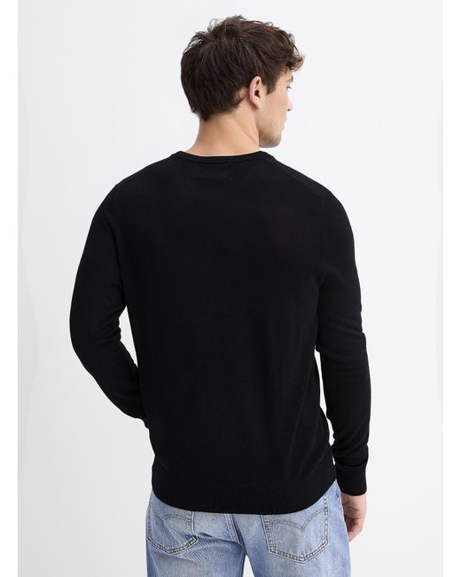 Le 31 Black Responsible Merino Wool Crew for men