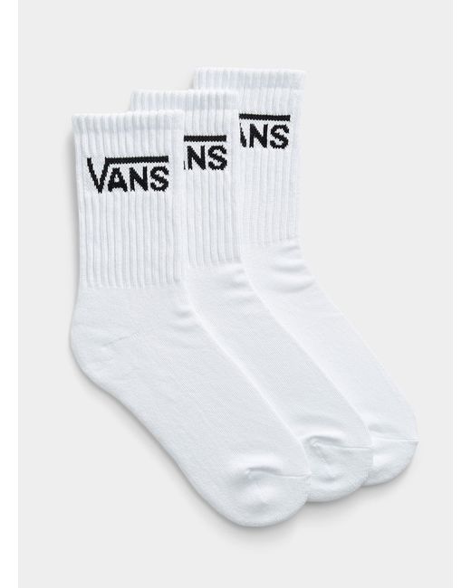 Vans White Signature Ribbed Socks Set Of 3