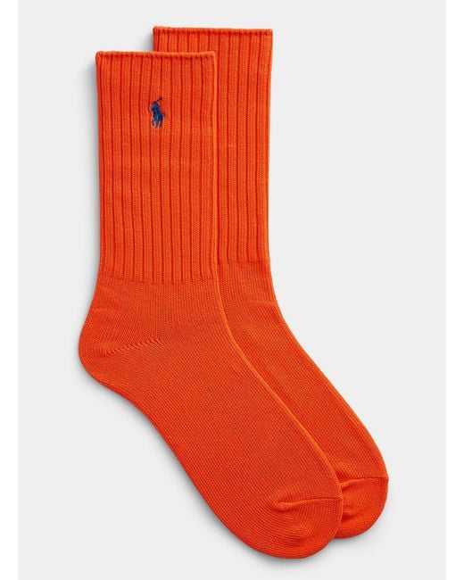 Polo Ralph Lauren Red Signature Solid Ribbed Socks for men