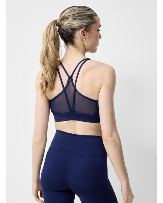 I.FIV5 Blue Mesh Racerback Sports Bra Medium To High Support