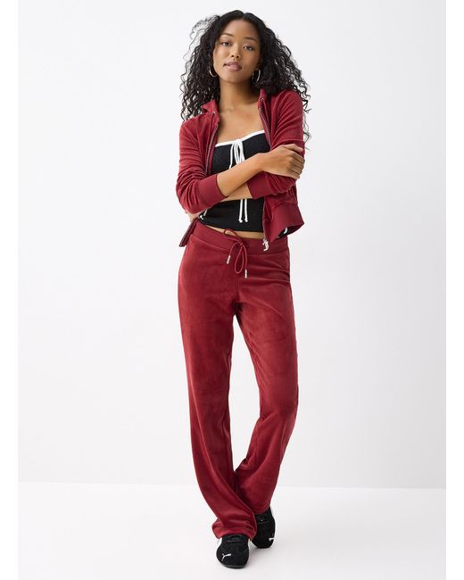 Juicy Couture Red Diamond Logo Velvet Pant