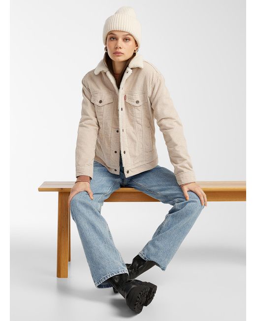 levis cream denim jacket