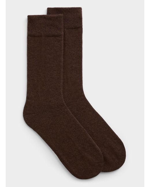 Le 31 Brown Solid Merino Wool Sock for men