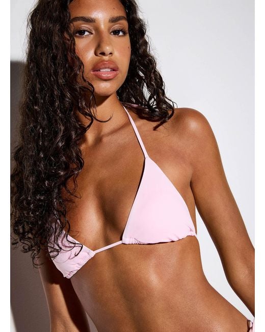 Simon's Brown Halter String Triangle Bra