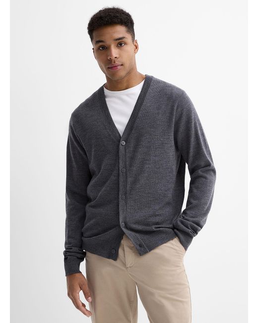 Le 31 Blue Responsible Merino Wool Cardigan for men