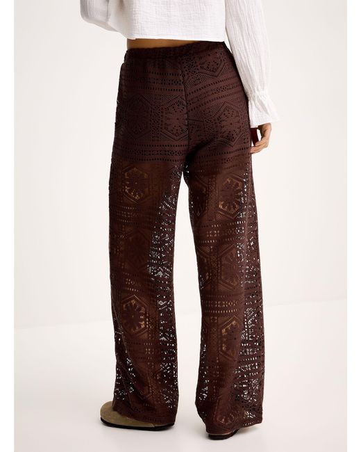 ONLY White Openwork Knit Pant