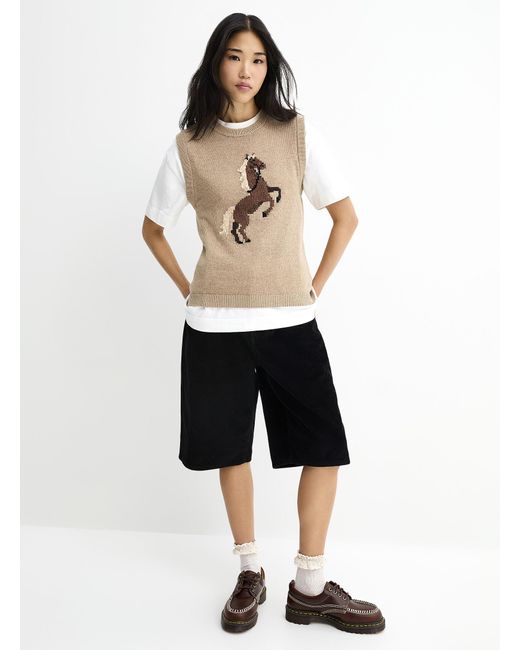 Twik Natural Jacquard Animal Sweater Vest